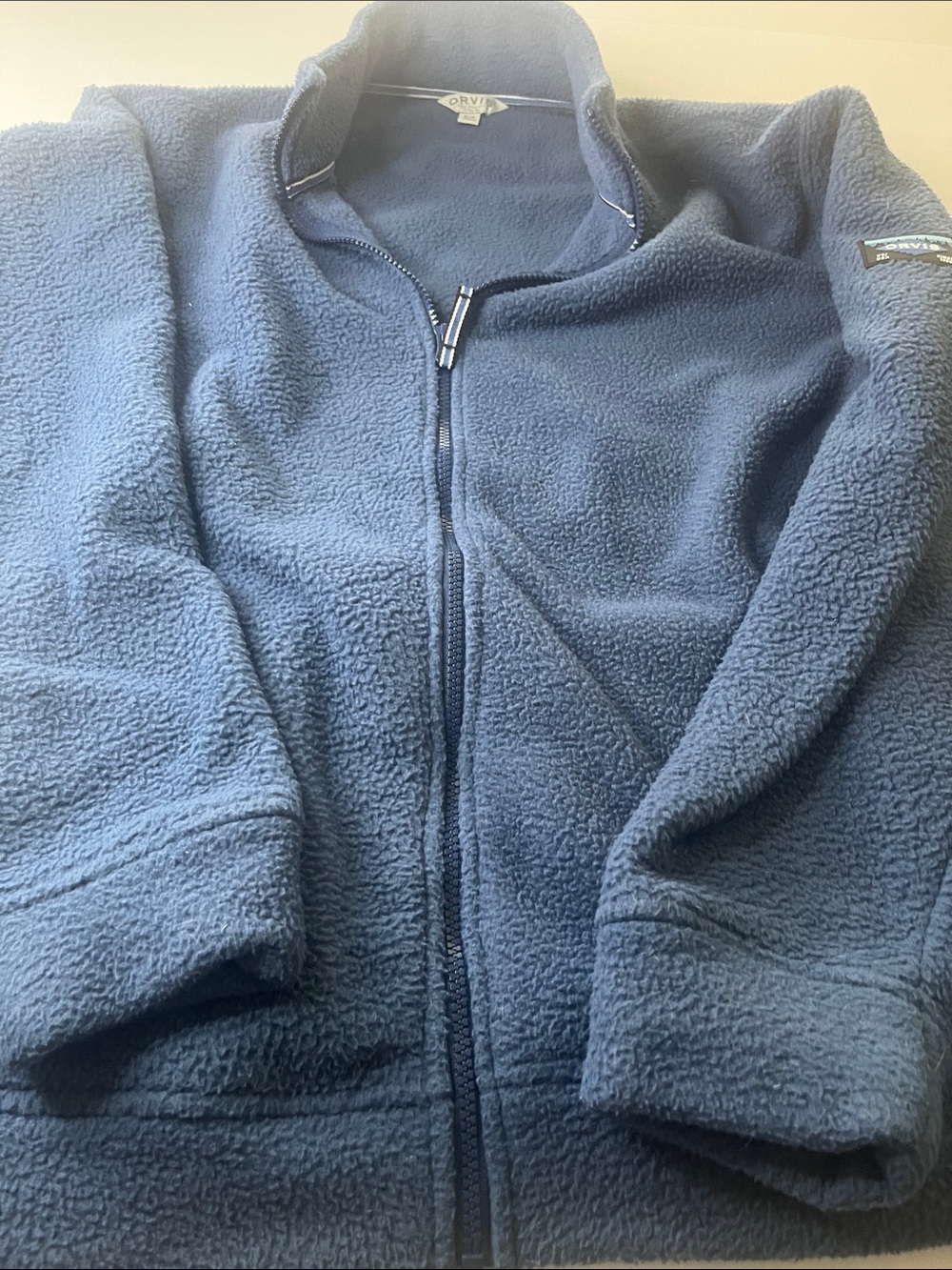 Orvis Navy Blue Full Zip Sherpa Jacket
